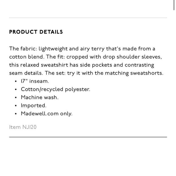 Madewell Terry Sweatshirt in Dot Daisy Medium - Picture 4 of 10